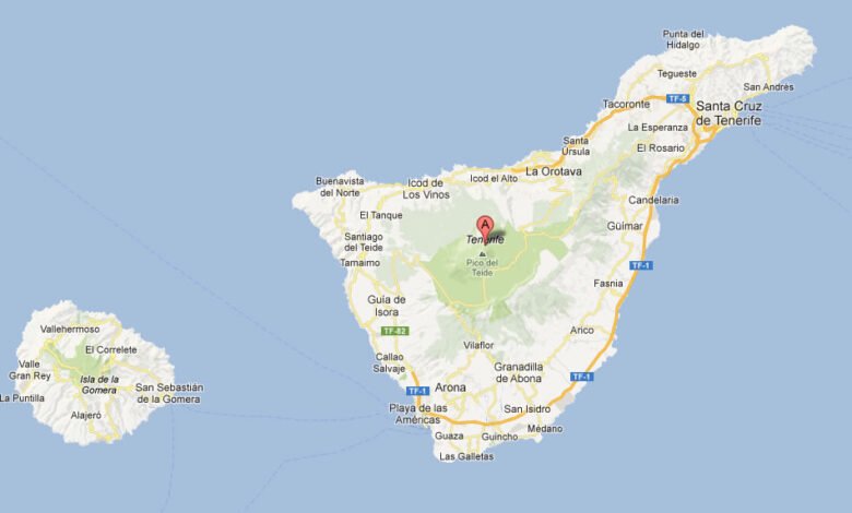tenerife on map
